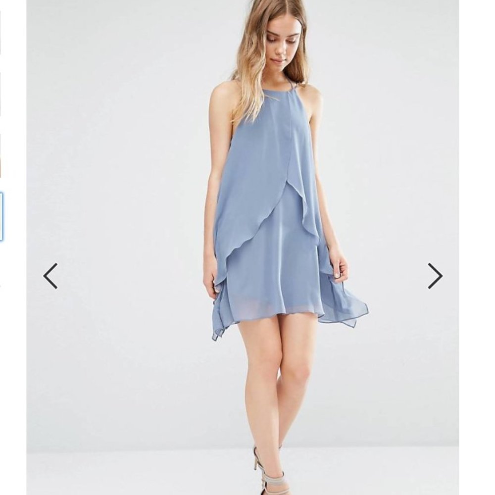 Bcbgeneration Light Blue Ruffle Halter Dress - image 5